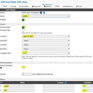 ESPEasy GPIO Pin Assignment